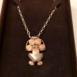 Sterling Silver Frog Pendant Necklace